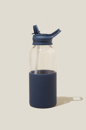 Cotton On 1 Litre Sip Lid Drink Men's Water Bottles Navy | EkUDZDlvaOF