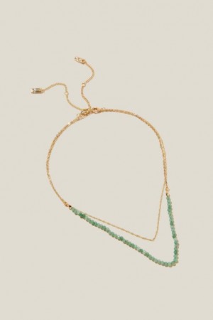Cotton On 2Pk Beaded Necklace Women's Jewellery Gold | pKFpGqZn34E