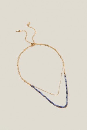 Cotton On 2Pk Beaded Necklace Women's Jewellery Gold | TGsK0Qh21c5