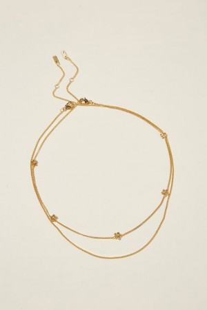 Cotton On 2Pk Fine Chain Necklace Women's Jewellery Gold | WKl0walbl2F