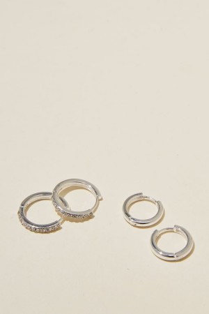Cotton On 2Pk Mid Earring Women's Jewellery Silver | ZG4PwzNdIgk