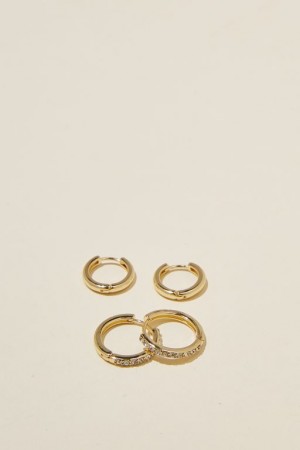 Cotton On 2Pk Mid Earring Women's Jewellery Gold | 15eT5YtyFi5