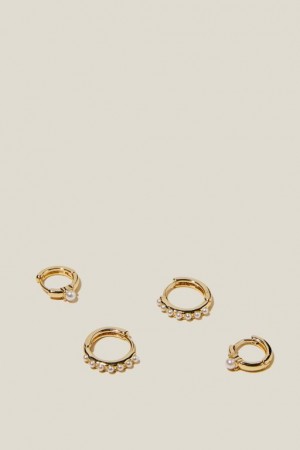 Cotton On 2Pk Mid Earring Women's Jewellery Gold | NJLw4WGrUFr