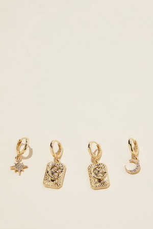 Cotton On 2Pk Mid Earring Women's Jewellery Gold | Z9Jd3qDWWID