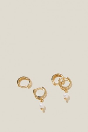 Cotton On 2Pk Mid Earring Women's Jewellery Gold | c6hzldoJIWU