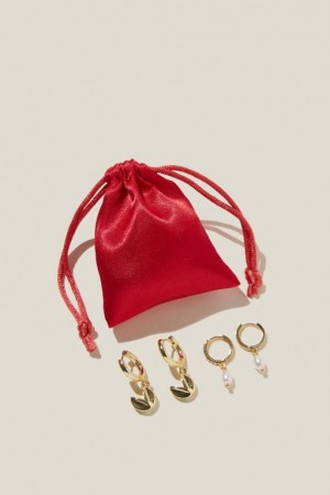 Cotton On 2Pk Mid Earring Women's Jewellery Gold | EqovVhUzATr