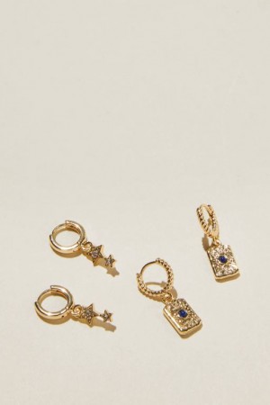 Cotton On 2Pk Mid Earring Women's Jewellery Gold | pNvlYRg3dj8