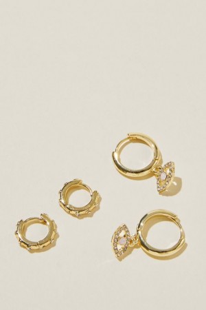 Cotton On 2Pk Mid Earring Women's Jewellery Gold | NoxCgKdEY5G