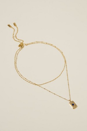 Cotton On 2Pk Pendant Necklace Women's Jewellery Gold | YJ9mDo6puFp