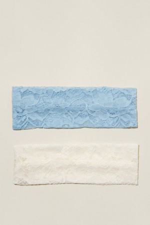 Cotton On 2Pk Soft Headband Women's Hair Accessories White / Blue | w4lWvy4d5gq