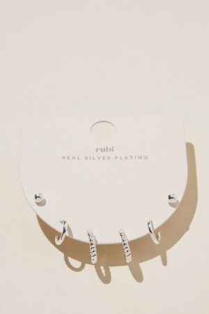 Cotton On 3Pk Small Earring Women's Jewellery Silver | kIxyABUBPM5