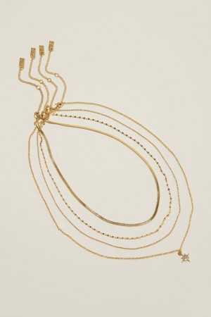 Cotton On 4Pk Fine Chain Necklace Women's Jewellery Gold | HMTwcW6AmZC