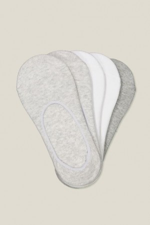 Cotton On 5Pk Ankle Women's Socks Grey | OzKVuLO1UOM