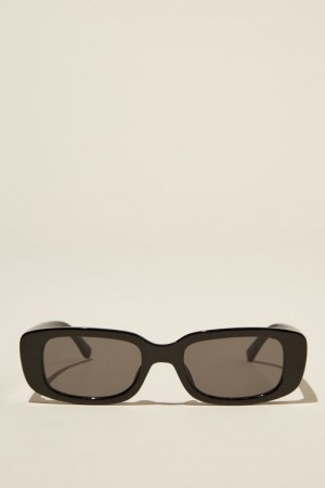 Cotton On Abby Rectangle Women's Sunglasses Black | tgTupBJIuIc