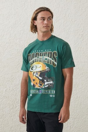 Cotton On Active Nfl Oversized Men's Graphic T-Shirts Green | sruVnNwcZ2A