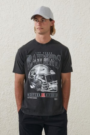 Cotton On Active Nfl Oversized Men's Graphic T-Shirts Black | XsmWHEph1hR