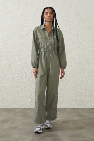 Cotton On Active Utility Coverall Women's Track Pants Khaki | 9IvpmOvqa5w