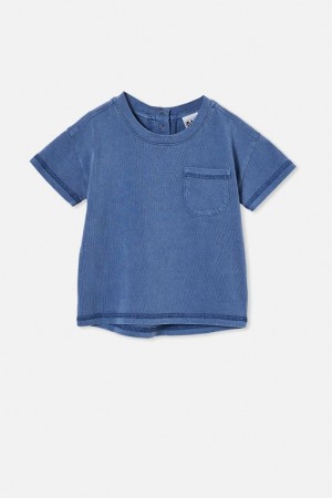 Cotton On Alfie Drop Shoulder Baby T Shirts Blue Wash | vykUWV8GtDs