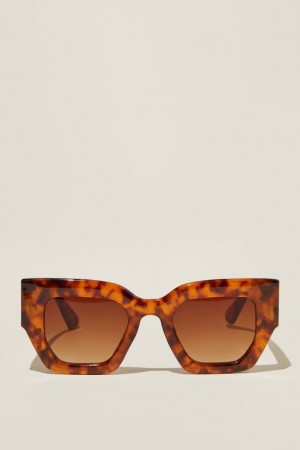 Cotton On Aubrey Oversized Women's Sunglasses Sepia | dROBB560Apb