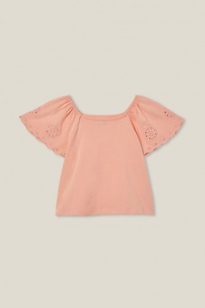Cotton On Ava Short Sleeve Girls' T Shirts Orange | dYjhsZTzmdK
