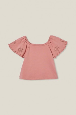 Cotton On Ava Short Sleeve Girls' T Shirts Clay | vHvHg7KEOEi