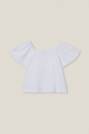 Cotton On Ava Short Sleeve Girls' T Shirts White | hi4XdNp1rVf