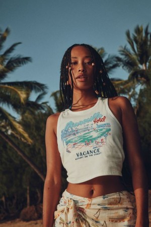 Cotton On Baby Graphic Women's Tanks White | oADTFijnR06