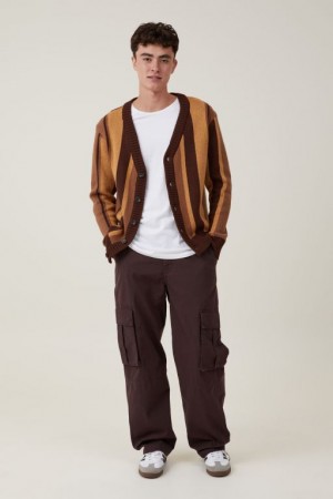 Cotton On Baggy Cargo Men's Pants Dark Chocolate | 3nY5KDhxRhv