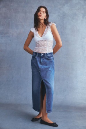 Cotton On Bailey Denim Maxi Women's Skirt Blue | HsUni19PU6h