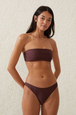 Cotton On Bandeau Women's Bikini Tops Brown | WBu1fVCTg0z