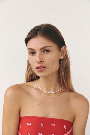 Cotton On Beaded Necklace Women's Jewellery Gold | CBc0hhUzDJe