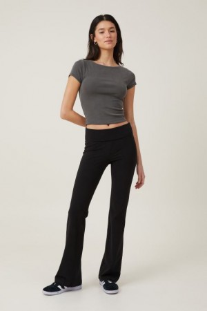 Cotton On Bella Bootleg Women's Pants Black | XtPUqHI2DMf