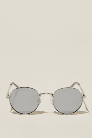 Cotton On Bellbrae Polarized Men's Sunglasses Silver / Grey / Silver | 3ZwdkRvJsPL