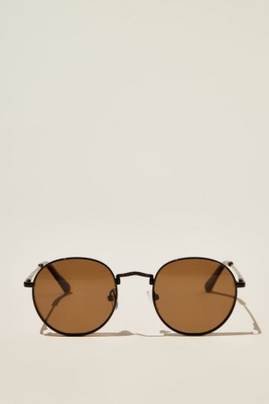 Cotton On Bellbrae Polarized Men's Sunglasses Black / Brown | c6iSUcNZ3i7