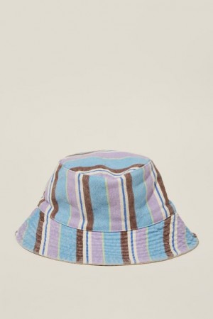 Cotton On Billie Bucket Women's Hats Blue / Stripes | XIwh0kNkICY