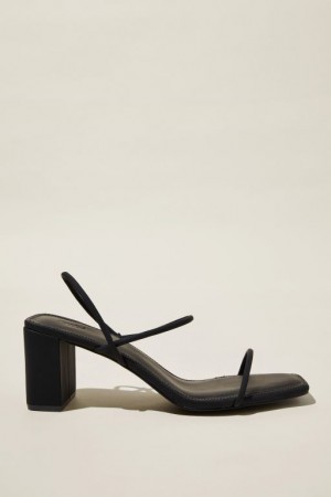 Cotton On Billy Tubular Slingback Block Women's Heels Black | jHyAg1Yh4fy