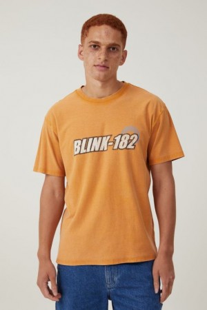 Cotton On Blink 182 Loose Fit Men's Graphic T-Shirts Gold | iIM1UKckHdD