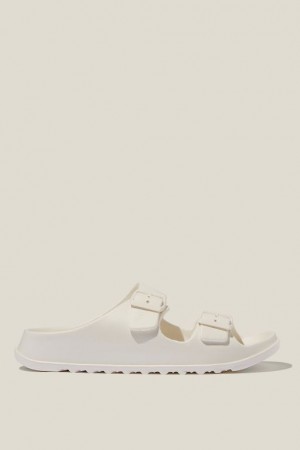 Cotton On Bronte Double Buckle Slide Women's Sandals White | WOSpbHjhMHA