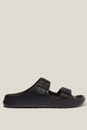 Cotton On Bronte Double Buckle Slide Women's Sandals Black | la6sF5oZXQx