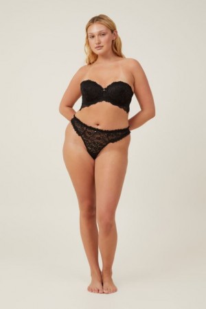 Cotton On Butterfly Lace Brief Women's Thong Black | Y5sw9nCPtRb