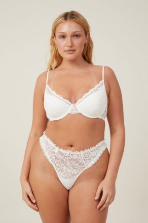 Cotton On Butterfly Lace Lightly Lined Women's Bras Cream | hPeYII0j5OT
