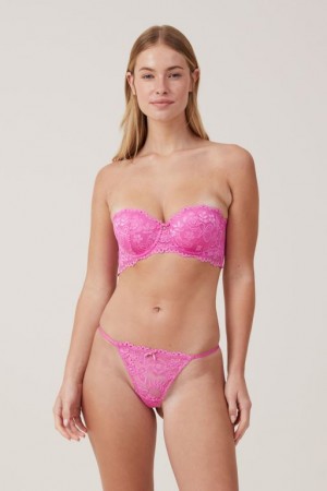 Cotton On Butterfly Lace Strapless Push Up2 Women's Bras Cupids | H0wEAJY4IjN