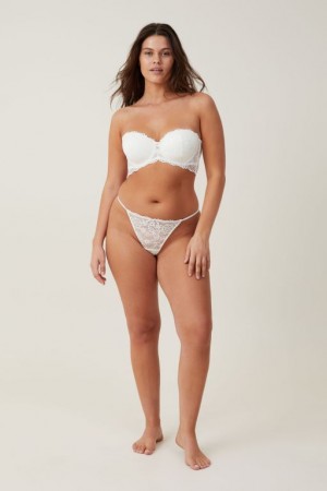 Cotton On Butterfly Lace Tanga Brief Women's Thong Cream | vJCLzRRs9Mh