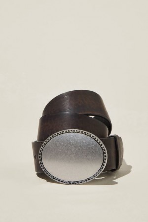 Cotton On Candace Buckle Women's Belts Dark Brown / Silver | BMtXpqZth4E