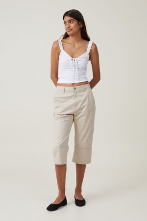 Cotton On Capri Women's Pants Grey | s8fq5R0ZFtv