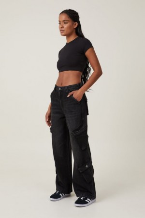 Cotton On Cargo Super Baggy Jean Women's Pants Black | GMsKJM5bNiV