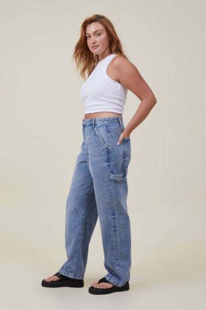 Cotton On Carpenter Jean Women's Pants Blue | xNbAJtBfHTi