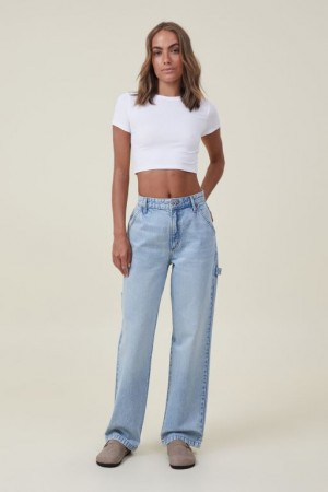 Cotton On Carpenter Women's Jeans Blue | uBOJBfFX0Yq