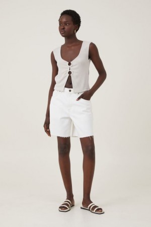 Cotton On Cassie Ring Front Women's Tanks Grey | ngFCcczHktH