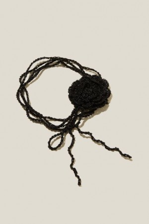 Cotton On Choker Necklace Women's Jewellery Rose Black | yQllmknWKqE